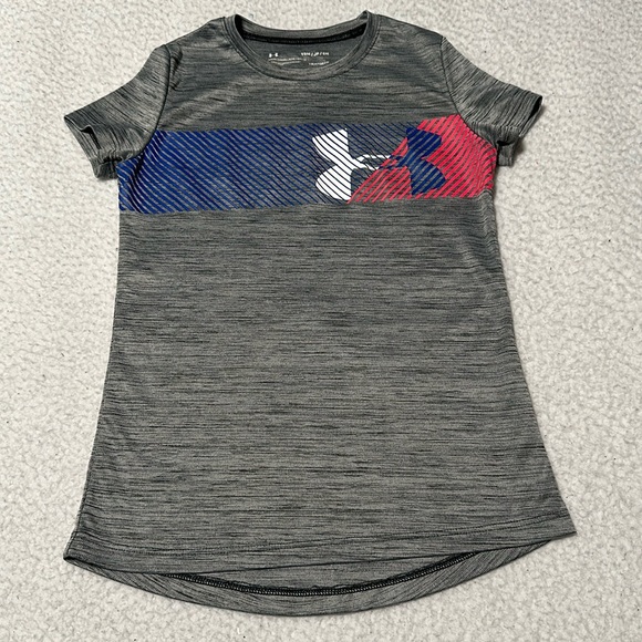Under Armour Girls Gray Shirt, EUC, Size Small - Picture 1 of 7